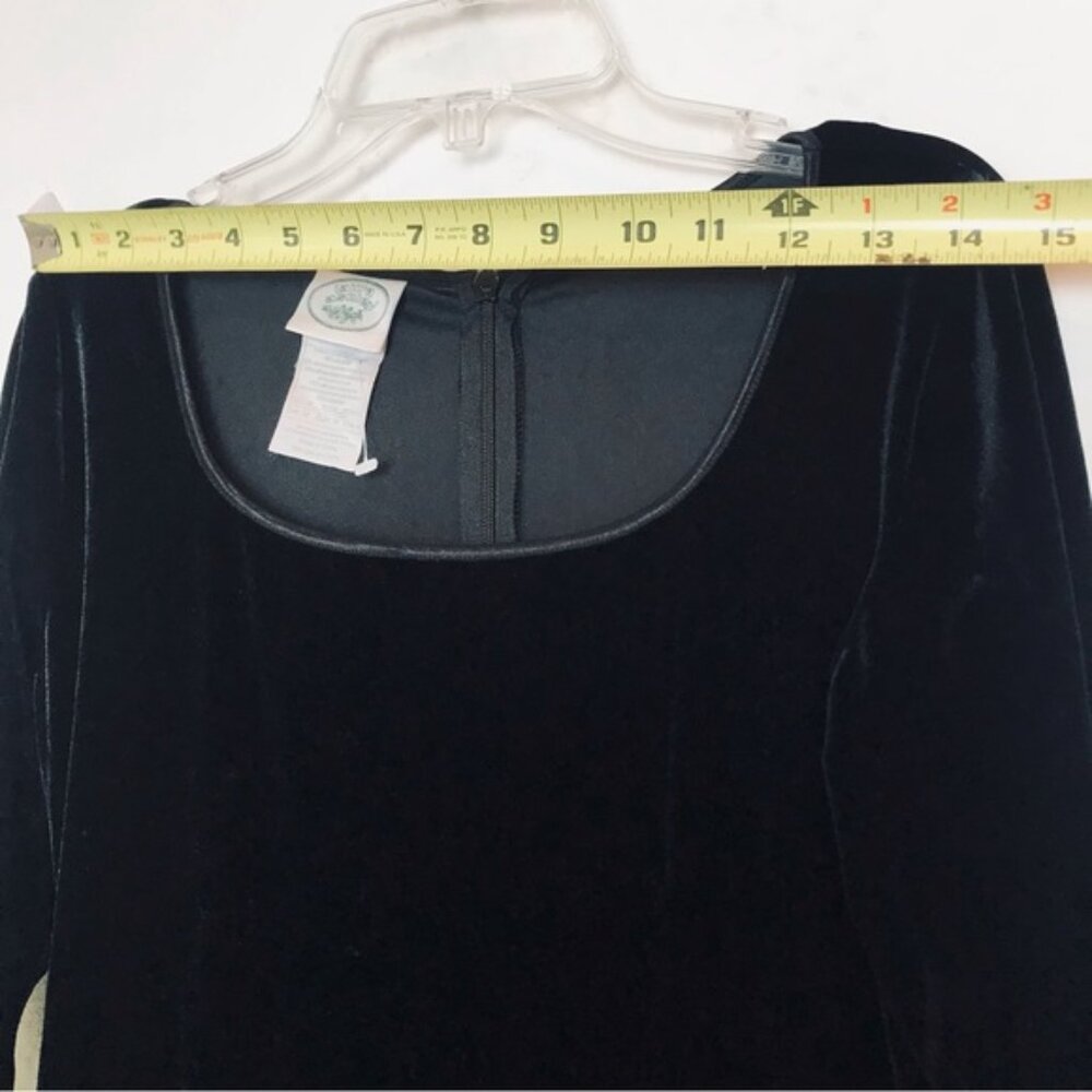Laura Ashley Vintage NEW Velvet Silk Boho Maxi Dress Scoop Neck Full Skirt Long - Picture 9 of 16